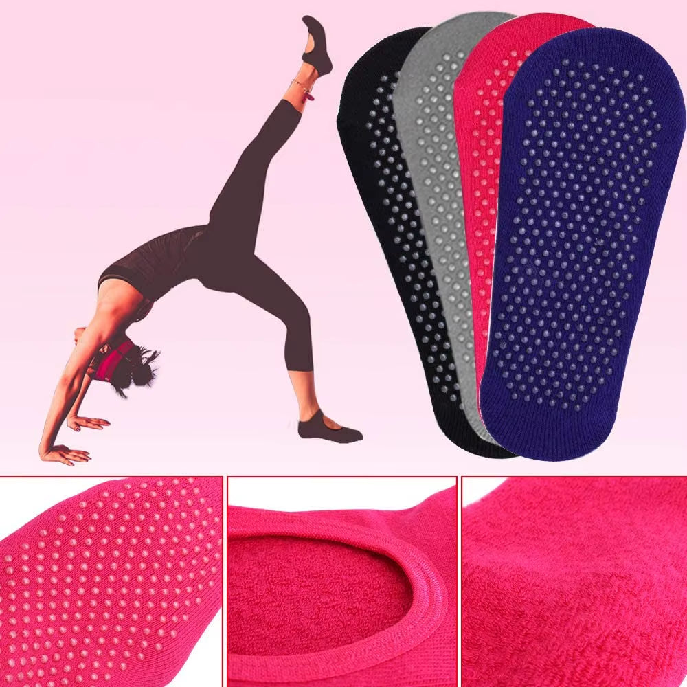 Backless Non-Slip Pilates & Yoga Socks – Barefoot Grip Socks for Women’s Workout, Dance & Gym