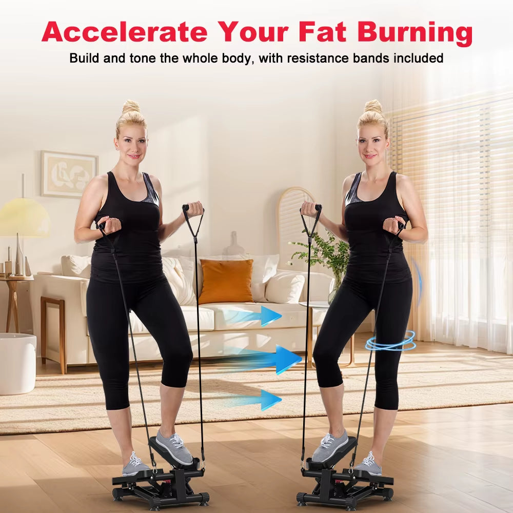 Mini Stepper with Resistance Bands – Low-Impact Cardio & Strength Training at Home