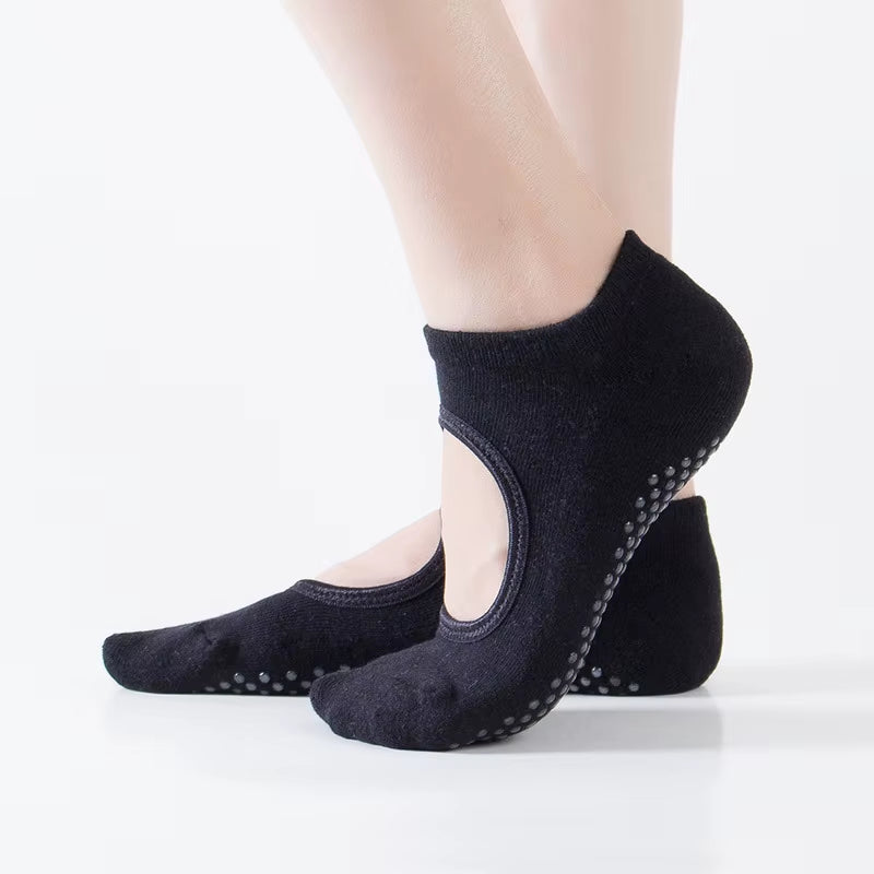 Backless Non-Slip Pilates & Yoga Socks – Barefoot Grip Socks for Women’s Workout, Dance & Gym