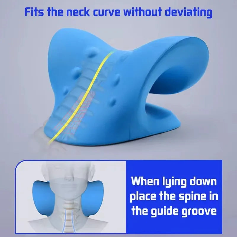 Neck & Shoulder Stretcher – Cervical Traction Pillow for Pain Relief, Spine Alignment & Muscle Relaxation