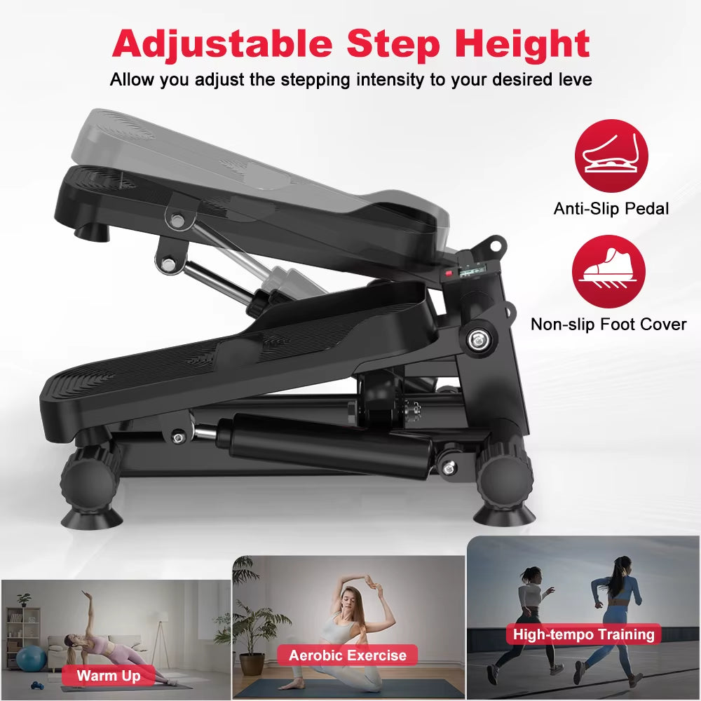 Mini Stepper with Resistance Bands – Low-Impact Cardio & Strength Training at Home