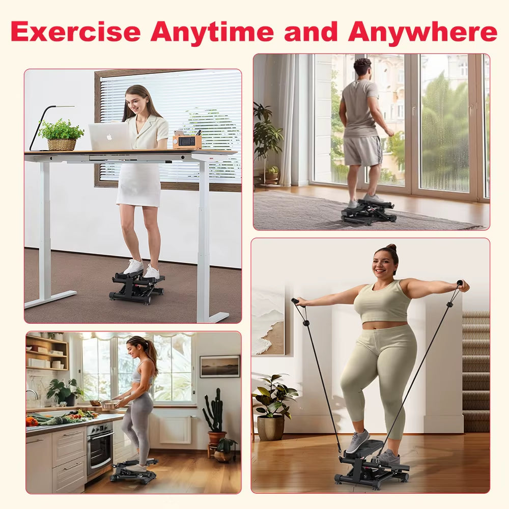 Mini Stepper with Resistance Bands – Low-Impact Cardio & Strength Training at Home
