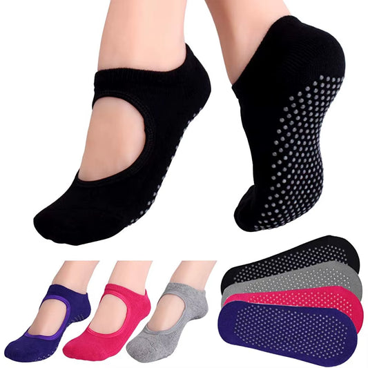 Backless Non-Slip Pilates & Yoga Socks – Barefoot Grip Socks for Women’s Workout, Dance & Gym