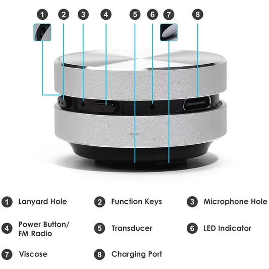 Hot Hummingbird Bone Conduction Speaker with FM Radio Bluetooth-Compatible TWS Wireless Stereo Dual Sound Audio Box Mini Speaker