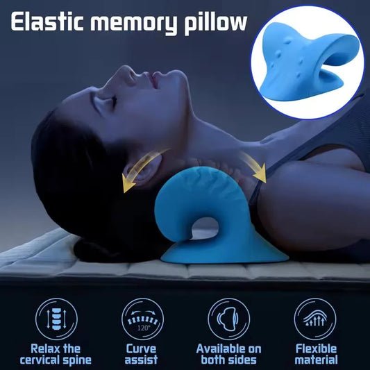 Neck & Shoulder Stretcher – Cervical Traction Pillow for Pain Relief, Spine Alignment & Muscle Relaxation